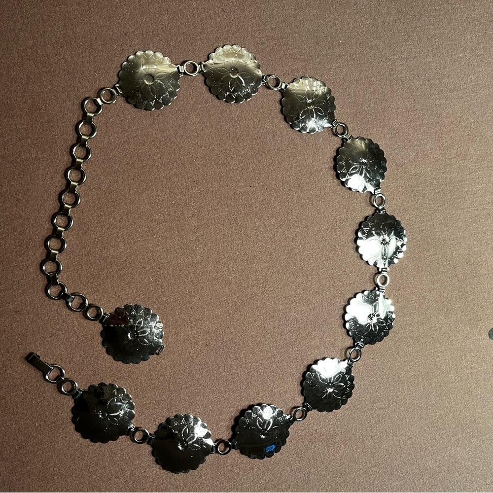Elegant Silver Concha Belt